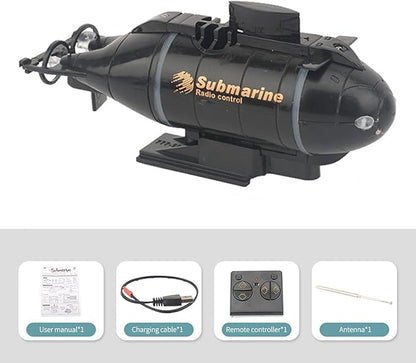Mini Remote Control Submarine Boat Nuclear Submarine RC Race Boat 6CH High Speed Waterproof Diving in Pools Lake Gift Toy Kids Boys(Black)
