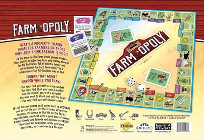 Farm-Opoly Board Game – A Down-on-The-Farm Property Trading Game! – for 2 to 6 Players Ages 8 and up