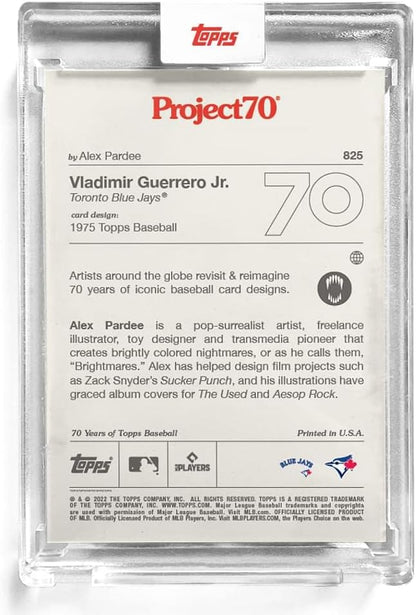 2021 Topps Project 70 Baseball Card #825 1975 Vladimir Guerrero Jr. by Alex Pardee