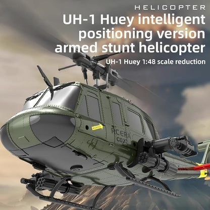 RC ERA C032 RC Helicopter 1/48 Scale 2.4G 6CH UH-1 Huey Flybarless RC Helicopter 6-Axis Gyroscope Stabilization with Altitude Hold &amp 3D Inverted Flight for Adults Enthusiasts 1 Battery