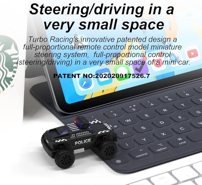 Turbo Racing 1:76 C82 RC Truck Car Full Proportional RC Mini Sports Car Remote Controller for Adults Gift(Black)