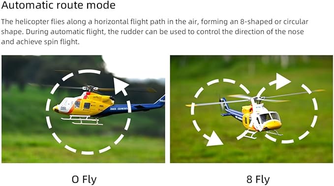 FLYWING BELL-412 470-Class RC Military Helicopter 2.4G 6CH GPS Positioning &amp Auto-Return 3D Flight &amp 4 Modes Quick Detachable Propellers RTF Version for Adults &amp Advanced Enthusiasts