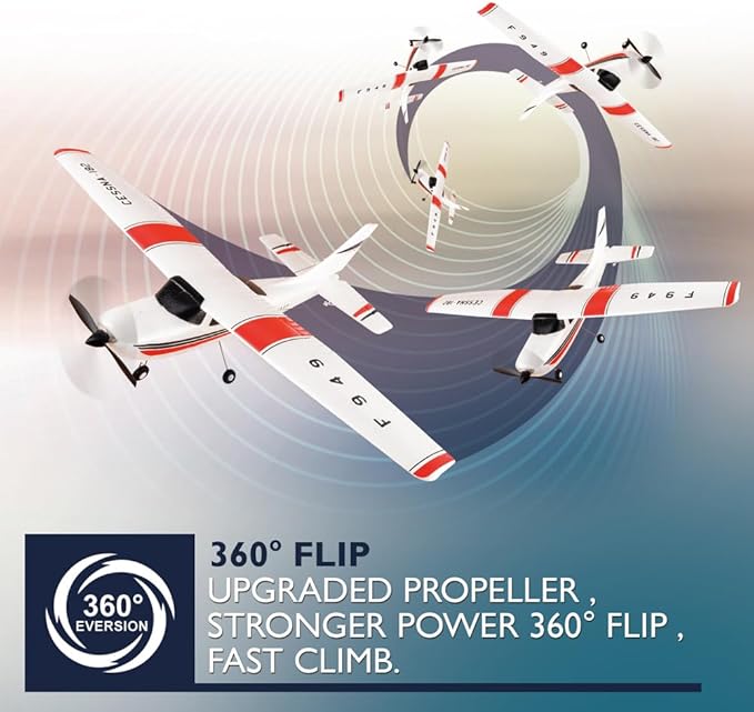 F949 RC Plane 3CH 2.4Ghz Remote Control Airplane EPP 3D6G RTF RC Airplane for Beginners Easy to Fly RC Glider with 2 Batteries Propellers Landing Gear (2BSL)