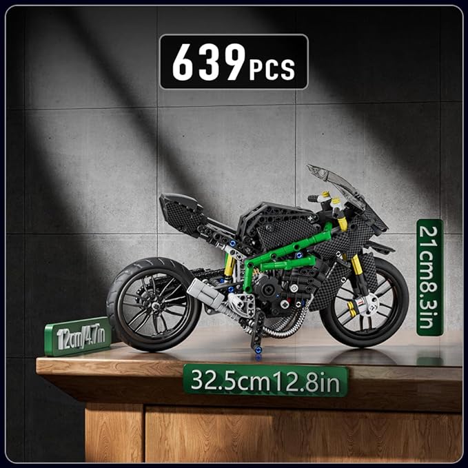 Mould King Motorcycle Building Sets 23002 Motorcycle Model Kits Superbike Blocks Kits Toys Collectible Motorbike Model for Adults 14+(639 PCS)