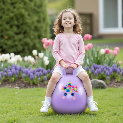 PlayZap Hopper Balls for Kids 6-12 20 Inches Bouncy Ball with Handle 20 Inflatable Bouncing Hopper 50cm Jumping Toys Garden Hopping Toys Girls Boys Gifts