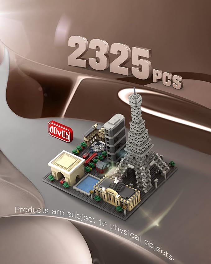 dOvOb Architecture Paris Skyline Micro Mini Blocks Building Set 2324 Pieces Bricks3D Puzzle Collection Model Kit Office Home Decor as Gift for Adults or Kids