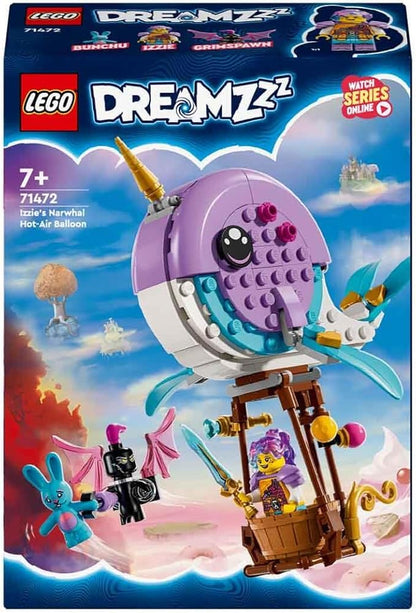 Lego 71472 DREAMZzz Izzie's Narwhal Hot-Air Balloon Toy Sea Animal Toy Bunchu Rabbit Rescue GNOME Night Transformable Whale Figurine Gift for Girls and Boys from 7 Years Old