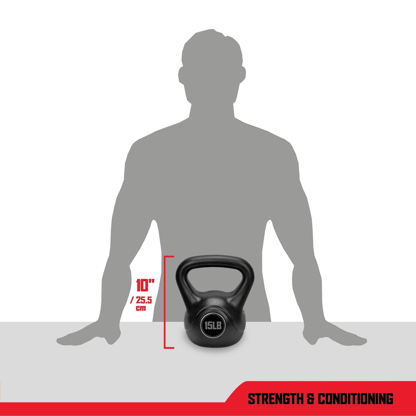 RBX Cement Kettlebell with Shock-Proof Plastic Coating for CrossFit Training