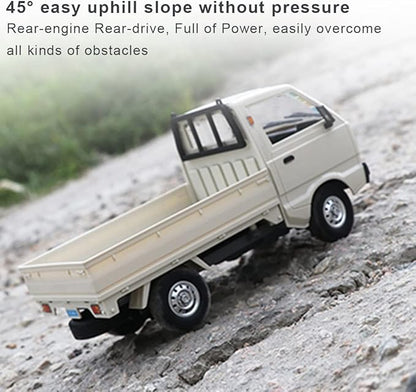 AMOC RC Mini-Truck WPL D12mini 1/16 2.4Ghz RC Car Mini-Van DIY Double Battery - White