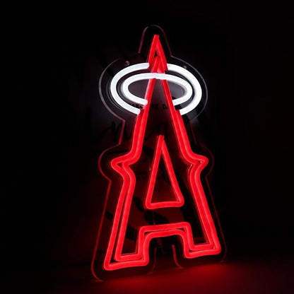 Balanar Baseball Neon Signs for Garage or Man Cave Decor Men's Gifts With Los Angels Team Logo Red Baseball Neon for Parties BarsDorms Office Wall Art and Game Room Decor