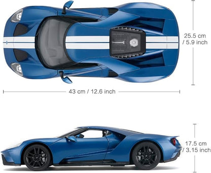 RASTAR RC Car | 1/14 Ford GT Remote Control RC Race Toy Car for Kids Open Doors by Manual Blue (2.4GHz)