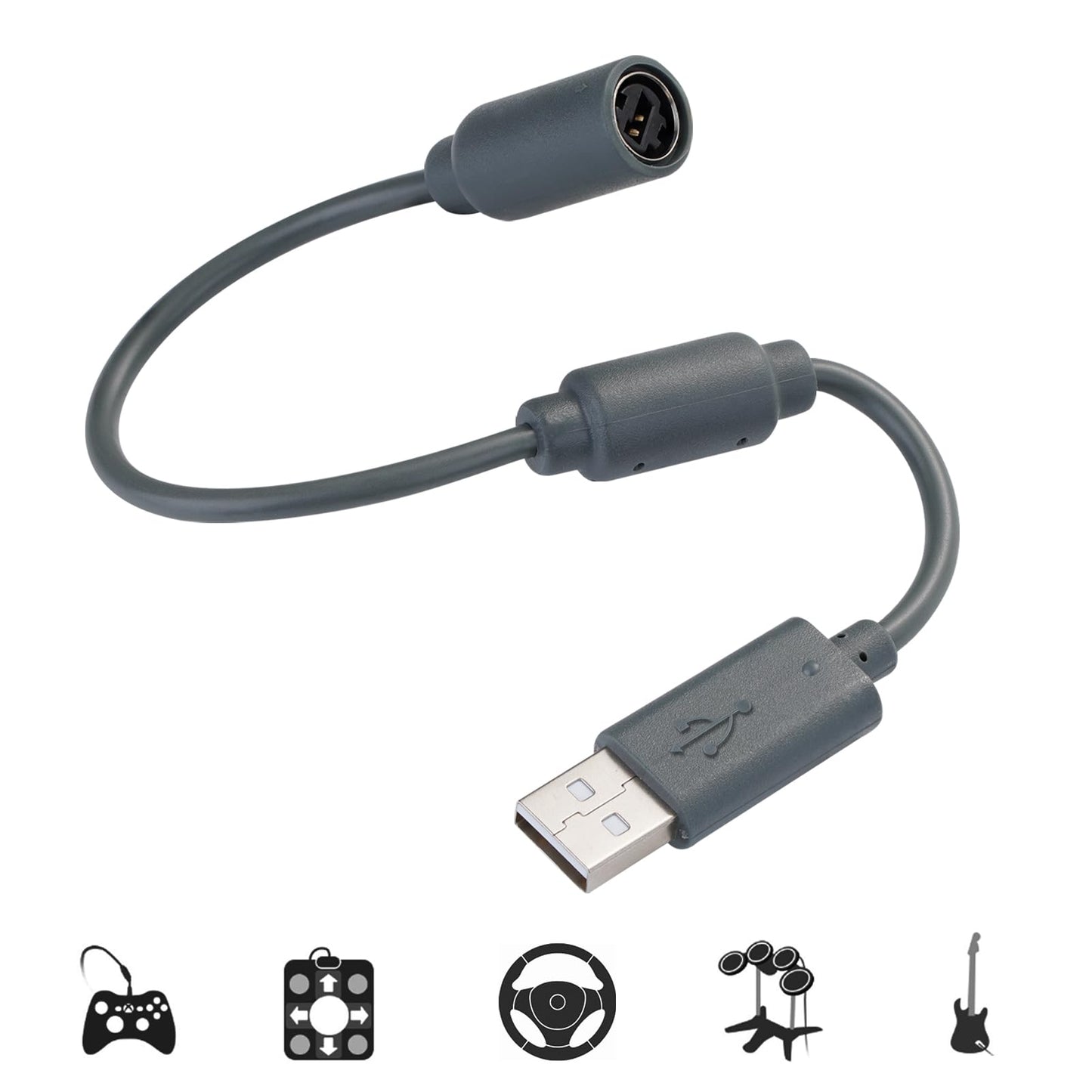 CSDWELL USB Breakaway Cable for Logitech G920 G923 G27 G29 Driving Force & Thrustmaster Ferrari 458 Spider Racing Wheel Cord, Guitar Hero & Xbox USB Plug