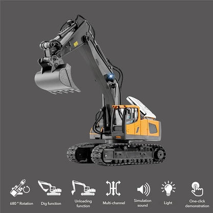Mudsterz - Mudsterz Trucks Mudsterz Excavator 2.4GHz RC Construction Vehicle with Cool Lights and Real Sounds Realistic Engineering Design Metal Parts Little Builders Big Action (A3)