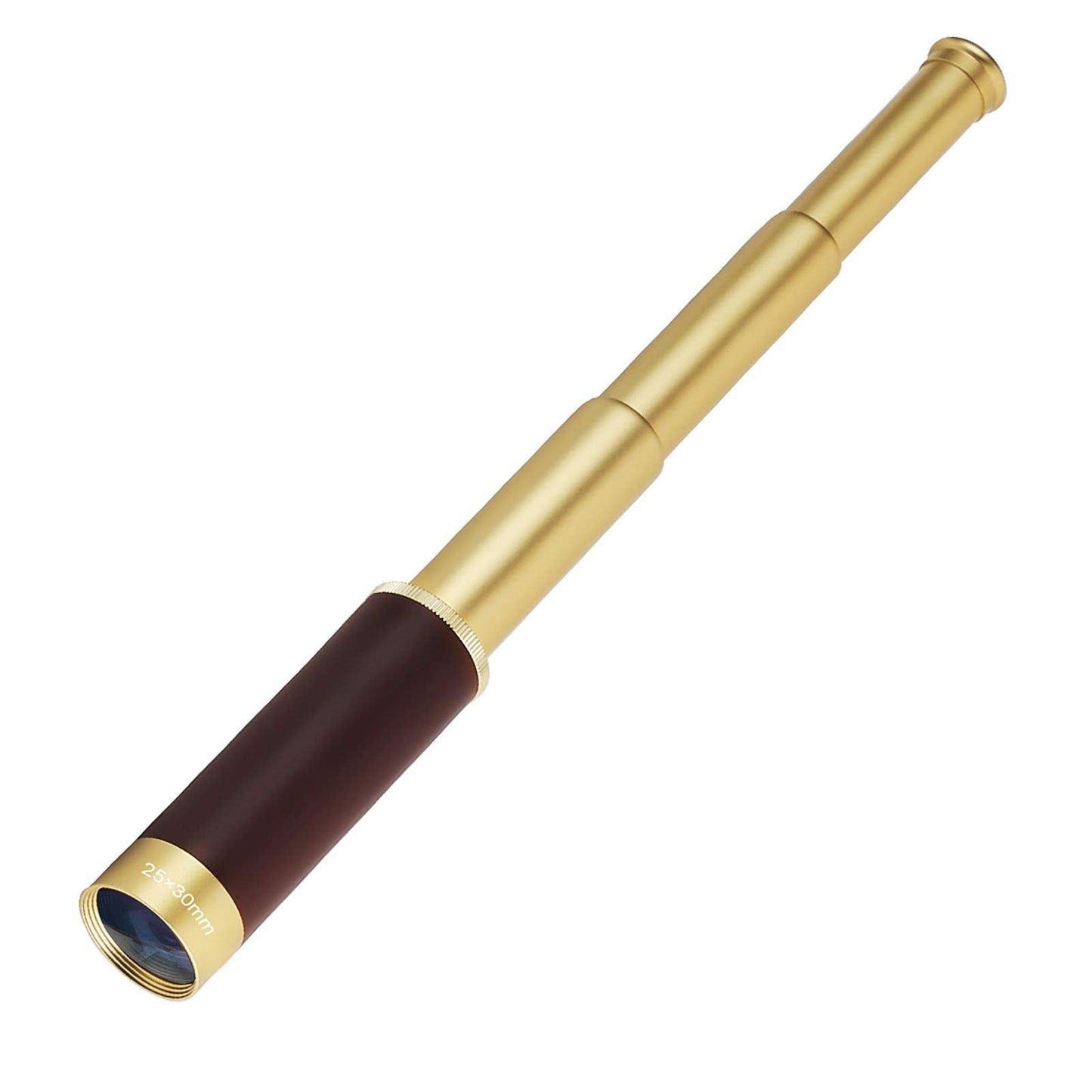 Telescope Brass Spyglass Pirate Monocular, Waterproof Pocket Mini Telescope Monocular, 25x30 Zoomable Collapsible Vintage for Navigation Voyage View Watching Games Travel Hiking Hunting