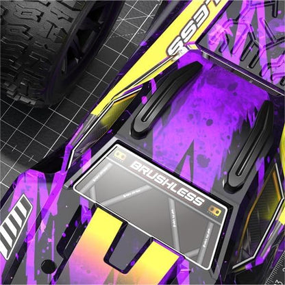 Jetwood RC Car JC14EP Car Shell with Braking Light for RC Truck (Yellow on Pruple)