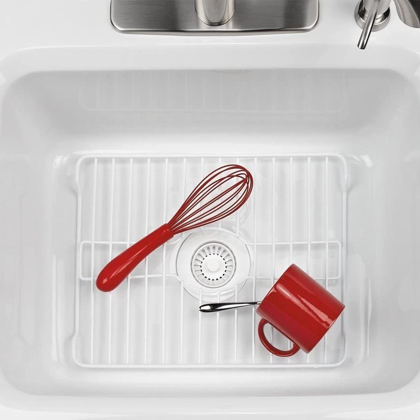 Better Houseware Sink Protector Prevents Scratches Sink Rack for Bottom of Sink White Sink Mat Sink Protectors for Kitchen Sink Metal 16x12.3x1