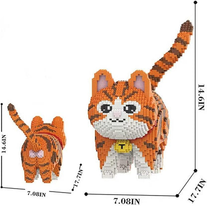 Orange Cat Micro Mini Building Block Sets for Adults No Compatible with Lego 6470PCS Pet Building Toys for Home &amp Office Decor MOC 3D Creative Model Gifts for Christmas