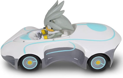 Sonic Team Sonic Racing RC: Silver - NKOK (682) 1:28 Scale 2.4GHz Remote Controlled Car 6.5' Compact Design Officially Licensed Sega Sonic The Hedgehog Battery Powered Ages 6+