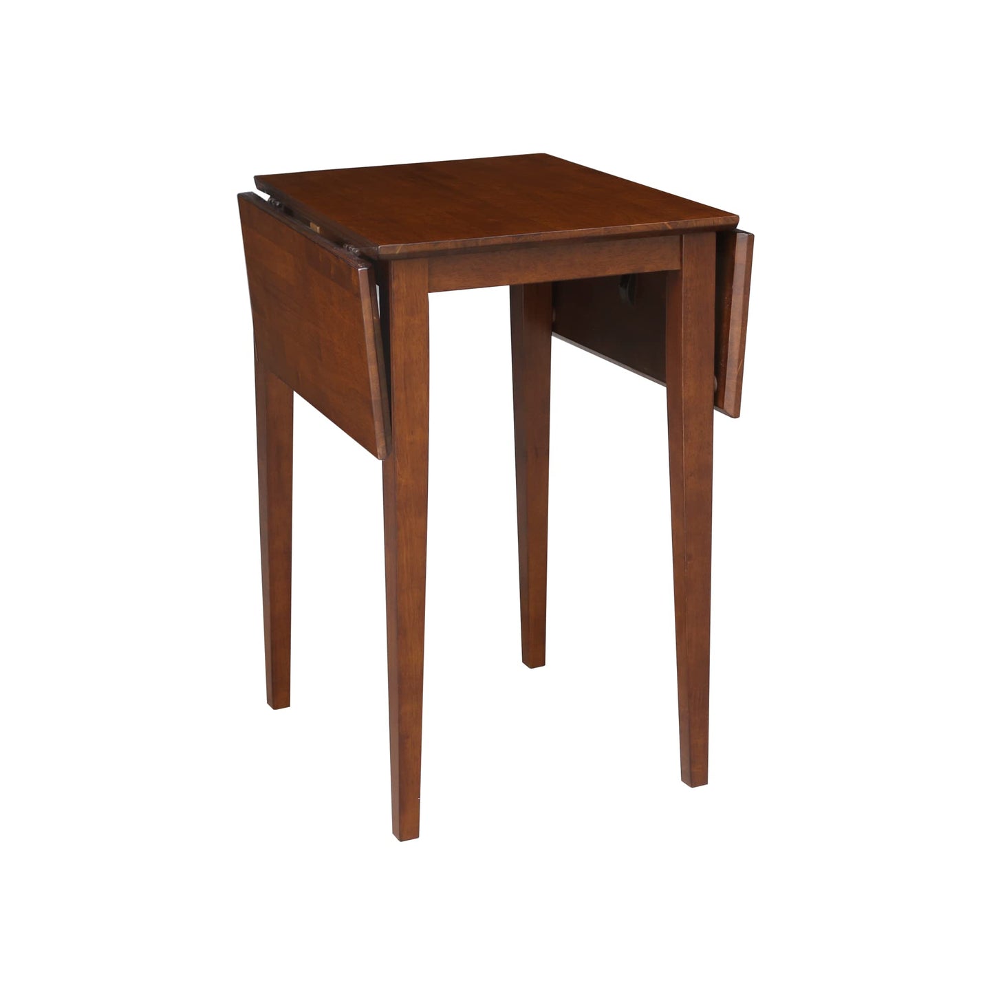 IC International Concepts, Small Drop Leaf Dining Table with Dual 9" Drop Leaf, Solid Real Wood, Sturdy Parawood, Dimensions 36"W x 22"D x 29"H, Espresso