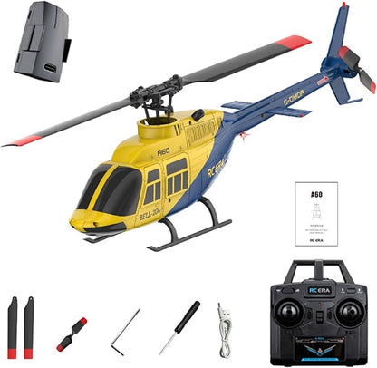 RC ERA A60 Helicopter - Remote Control Helicopters for Adult 1/42 Sacle 2.4G 4CH Gyro Stabilized Aircraft with Altitude Hold &amp Optical Flow3D Stunt Drone (Yellow)
