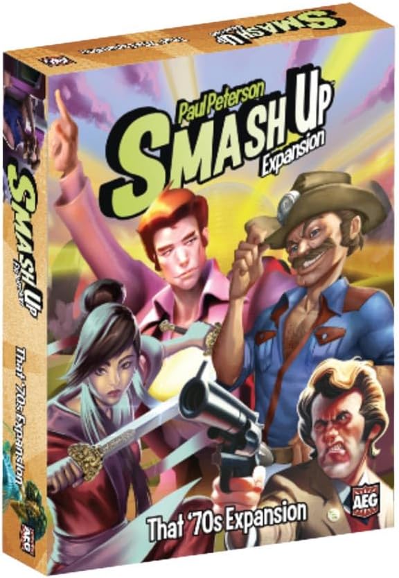 AEG Smash Up: That 70s Board Game Expansion | Battle Card Game | Disco Dancers Kung Fu Fighters Truckers Vigilantes | 2-4 Players | Ages 12+