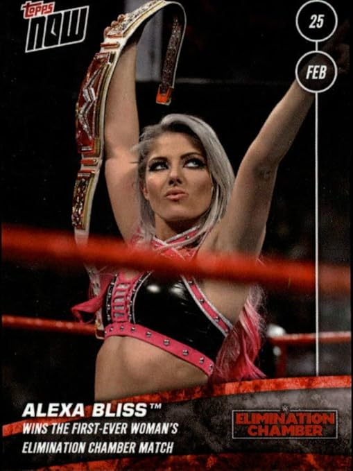 2018 WWE Topps Now #7 Alexa Bliss Wins the First-Ever Womens Elimination Chamber Match