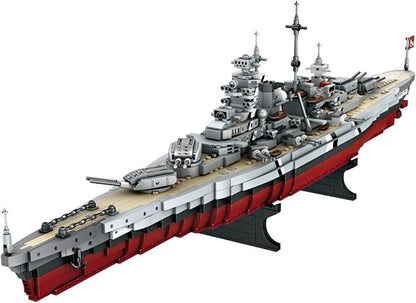 Gonli Bismarck Battleship Building Blocks Set - Germany WW2 Military Building Toys for Adults - Classic Cruiser Model Bricks - Gifts for Adults