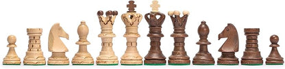 Husaria European International Wooden Chess Game Set Ambassador - 21.7 Inches - Large-Size Chess Set with Handcrafted Chessmen and Felted Folding Board