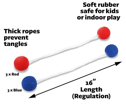 GoSports Indoor/Outdoor Ladder Toss Game Set with 6 Rubber Bolos, Carrying Case and Score Trackers