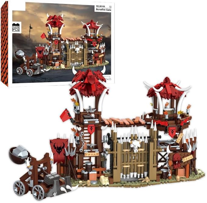Medieval Bonefire Gate Building Bricks SetMiddle Building Set House Building Block Toy Living Room DecorationsCollectible Display Set for Adults1279pcs