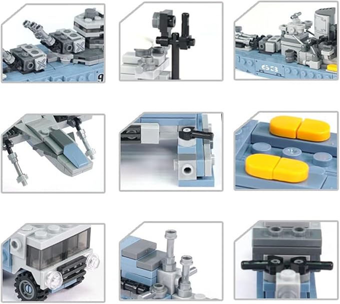 Military Army Building Toys for Adults 8IN1 USS Missouri Battleship Stem Building Blocks Military Bricks 25 Models Engineering Kits