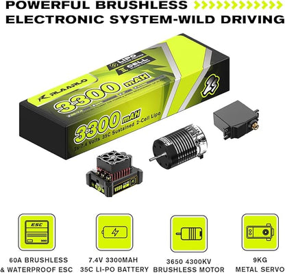AMORIL RLAARLO 1:10 AK-787 Fast Brushless RC CarsTop Speed 120KM/H Large Remote Control Cars with 6 Lights for Adults4x4 On-Road Hobby Racing Vechile with Aluminum ShaftRubber TireGreen