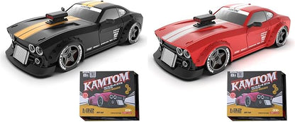 KM3299 Remote Control Car RC Drift Car 4WD RC Cars Vehicle with ESP Gyro LED Headlights Drift Wheel 1:32 High Speed Racing RC Vehicle Gifts - Black+Red