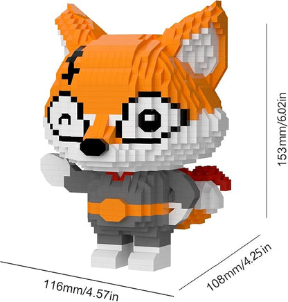 Larcele Animal Series Micro Building Blocks Animal Set DIY Mini 3D Building Toy Bricks1384 Pieces KLJM-07 (Little Fox)