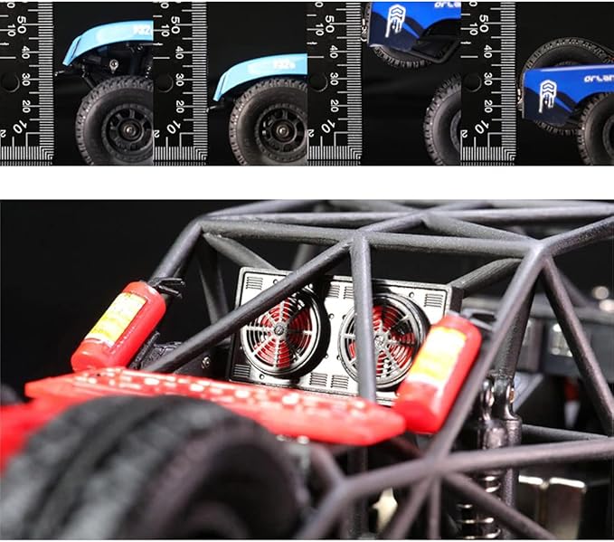 FunXylophy RC Sport Racing Drift Car 1/32 2.4G Mini RWD RC Electric Straight Bridge Off-Road Short Truck Model (KIT Version/Red)