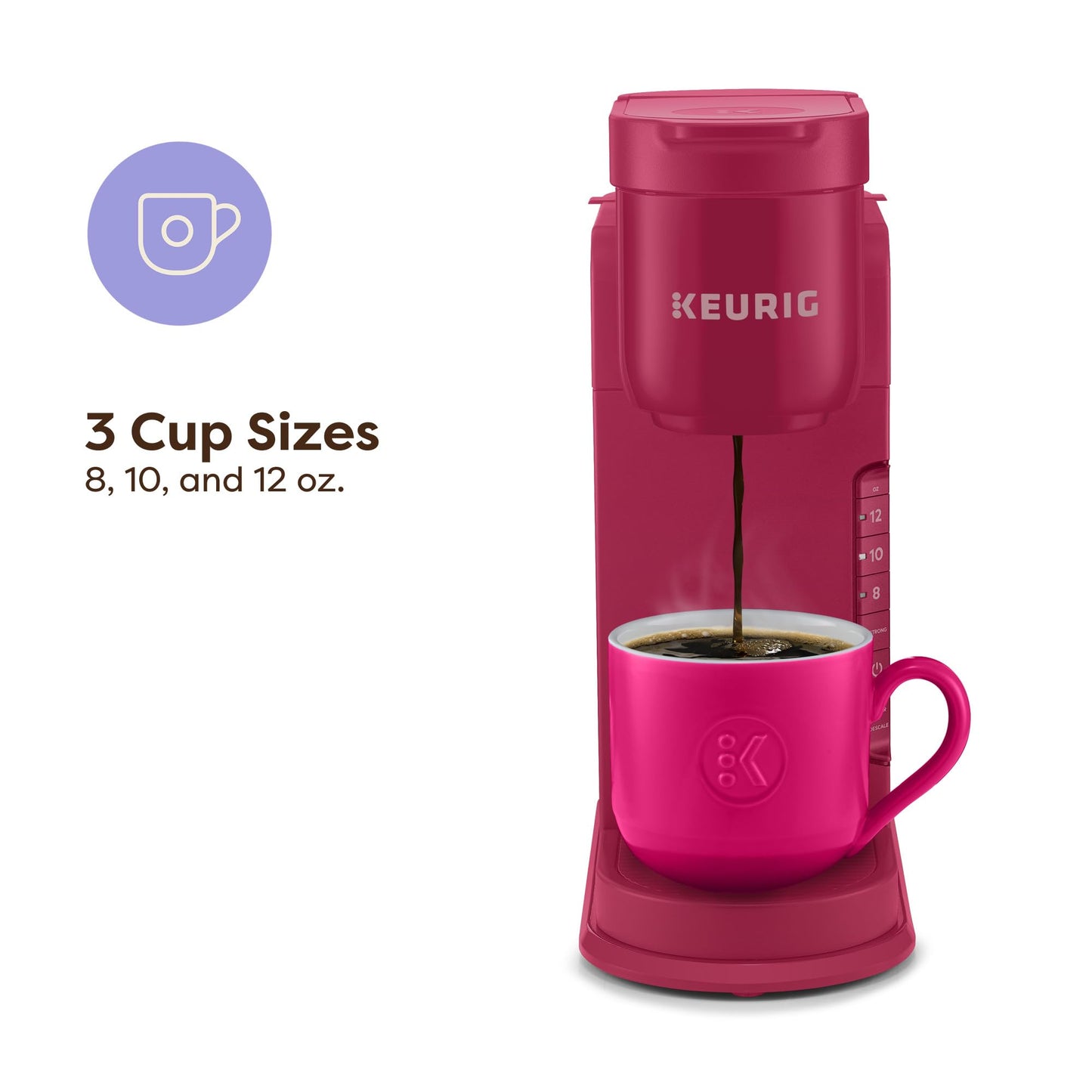 Keurig K-Express Single Serve K-Cup Pod Coffee Maker, 3 Brew Sizes, Strong Button Feature, 42oz Removable Reservoir, Black