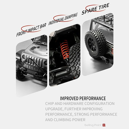 GoolRC 1:12 Scale 4 Wheel Drive Remote Control Car Off-Road Truck with Lights 2.4G Remote Control Crawler