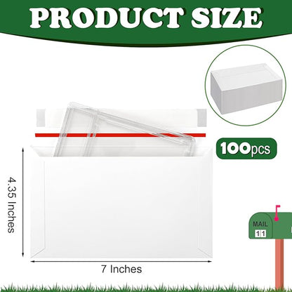 100 Pack Trading Card Shipping Envelopes 7 x 4.35 Inches Self Adhesive Mailing Envelopes Bulk Fit for Semi Rigid Sleeves and Sports Card Protectors Hobby Mailing Supplies