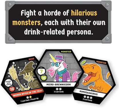 Rollacrit Heroes of Barcadia Board Game – Battle Monsters and Gain Loot with the Liquid Life System