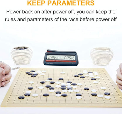 Chess Clock Advanced Digital Chess &amp Game Timer ABS Digital Display Professional International Chess Clock - Blue
