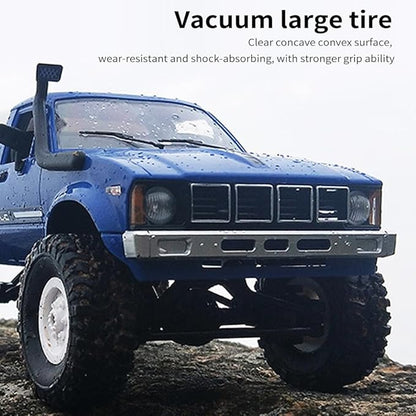GoolRC RC Truck WPL C24 RC Crawler 1/16 Scale Remote Control Car 4WD All Terrain Off Road Pickup Truck 2.4GHz RC Climbing Car with LED Light 2 Batteries for Adults (Blue)