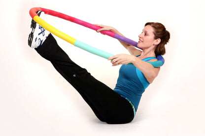 Sports Hoop Weighted Hula Hoop, ACU Hoop 5L - 4.9 lb Large, Weight Loss Fitness Workout with ridges. (Rainbow Colors)