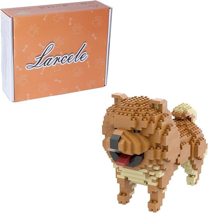 Larcele Micro Building Blocks Animal Set DIY Mini 3D Building Toy Bricks768 Pieces KLJM-05(Chow)