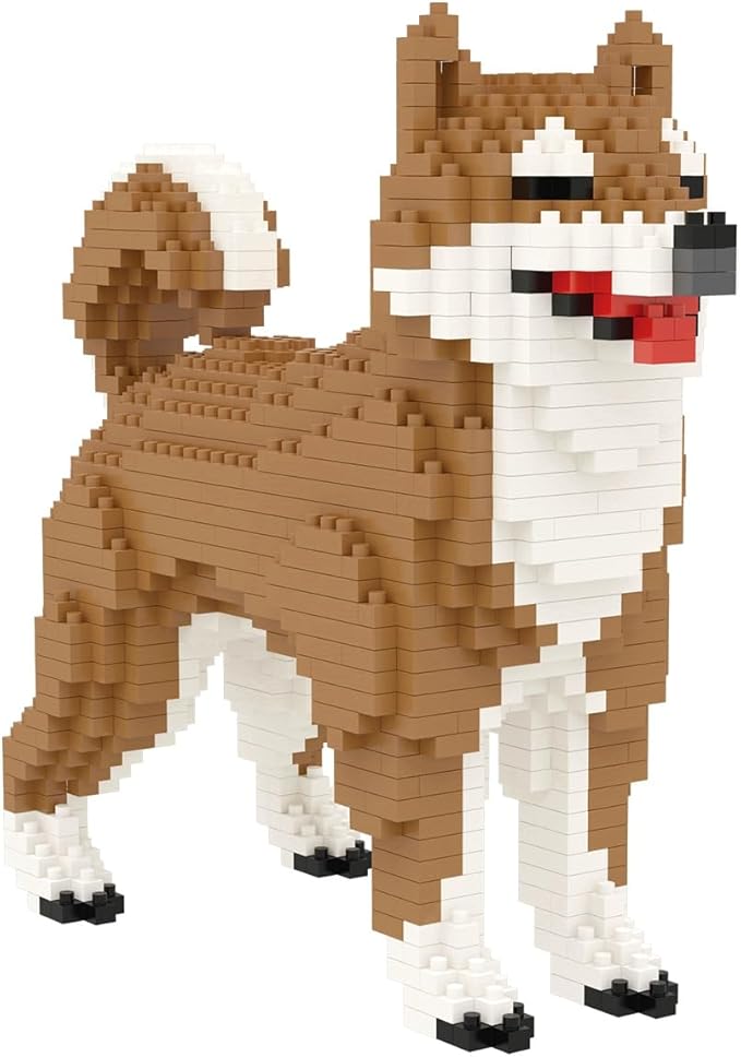 Larcele Micro Dog Building Blocks Mini Pet Building Toy Bricks 814 Pieces KLJM-02(Male Shiba Inu)
