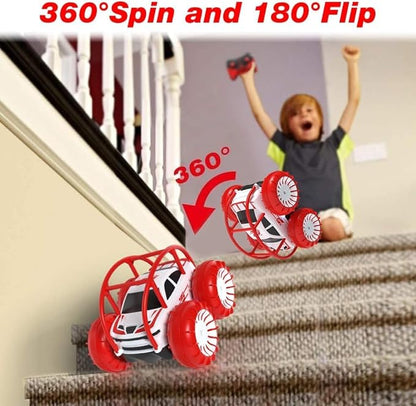 MaxTronic Amphibious Remote Control CarRechargeable RC Cars Toy 360° Flips Rotation Stunt Crawler 15KM/H 4WD All Terrain Outdoor Indoor Toy for Kids Boys Girls 3-12