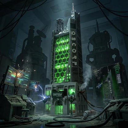 Spider Oscorp Tower Building Set for Adults - 40 Inch Tall Hero Tower Modular Building with Light &amp Helicopter Movie Daily House Architecture Gift for Christmas Collectors (6375 Pcs)