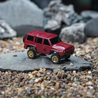 OY41-Y60 RC Rock Crawler 1/64 Scale 2.4G Full Proportional RC Electric Mini Crawler Model 15KM/H High Speed with Independent Suspension Gift for Adults - Red