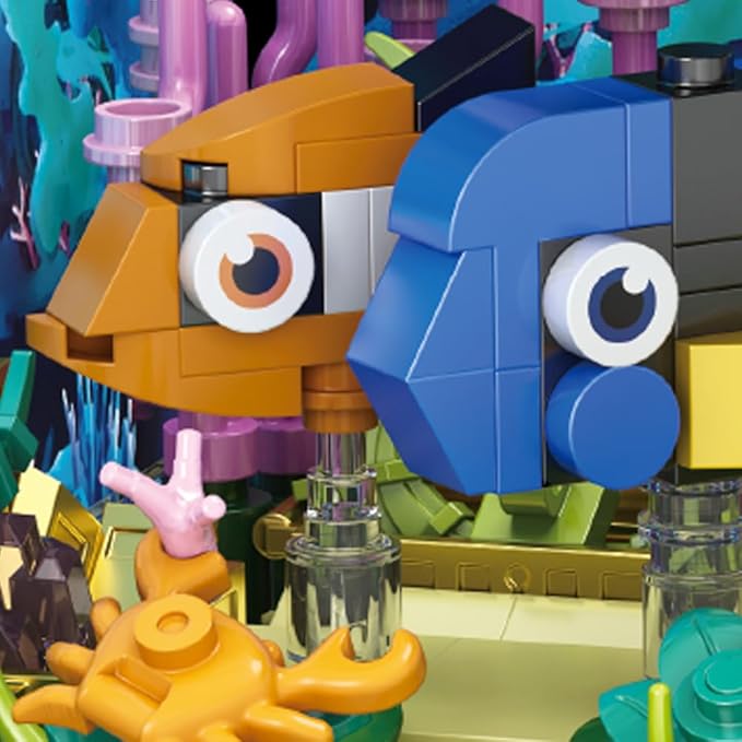 RiceBlock Fish Tank Aquarium Building Sets Holiday Toy Ocean Theme Construction Toys Educational STEM Creative Gift for Kids Ages 8-12 Boys and Girls Ideal Gift for Christmas and New Year889PCS