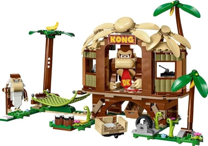 LEGO 71424 Super Mario Donkey Kong Hut Expansion Set Construction Toy with 2 Characters Combine with Starter Pack for Kids Boys and Girls Ages 8 and Above