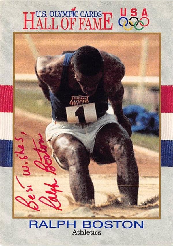 Autograph Warehouse 249073 Ralph Boston Autographed Trading Card 1991 Impel Hall of Fame No. 31 - USA Olympic Long Jump Track Field